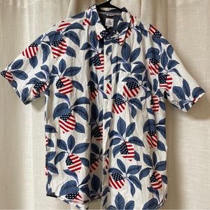 Men’s Free Planet American color’s Hawaiian shirt. Size 2X short sleeve.